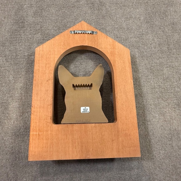 Michael Park Handmade Wooden Carved Resin German Shepard Dog Leash Holder 3 Hook - Picture 2 of 9